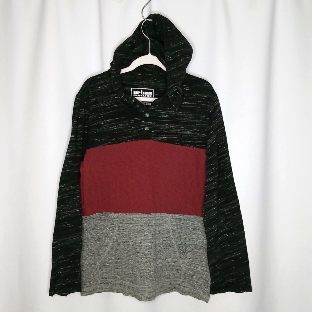 Urban Pipeline lightweight Hoodie T-Shirt Cotton Blend Pocket Youth Boys Med